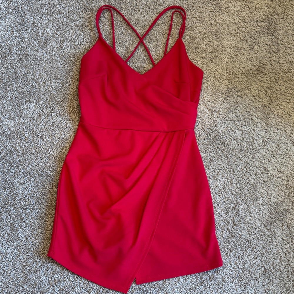 Red Strappy shorts Dress